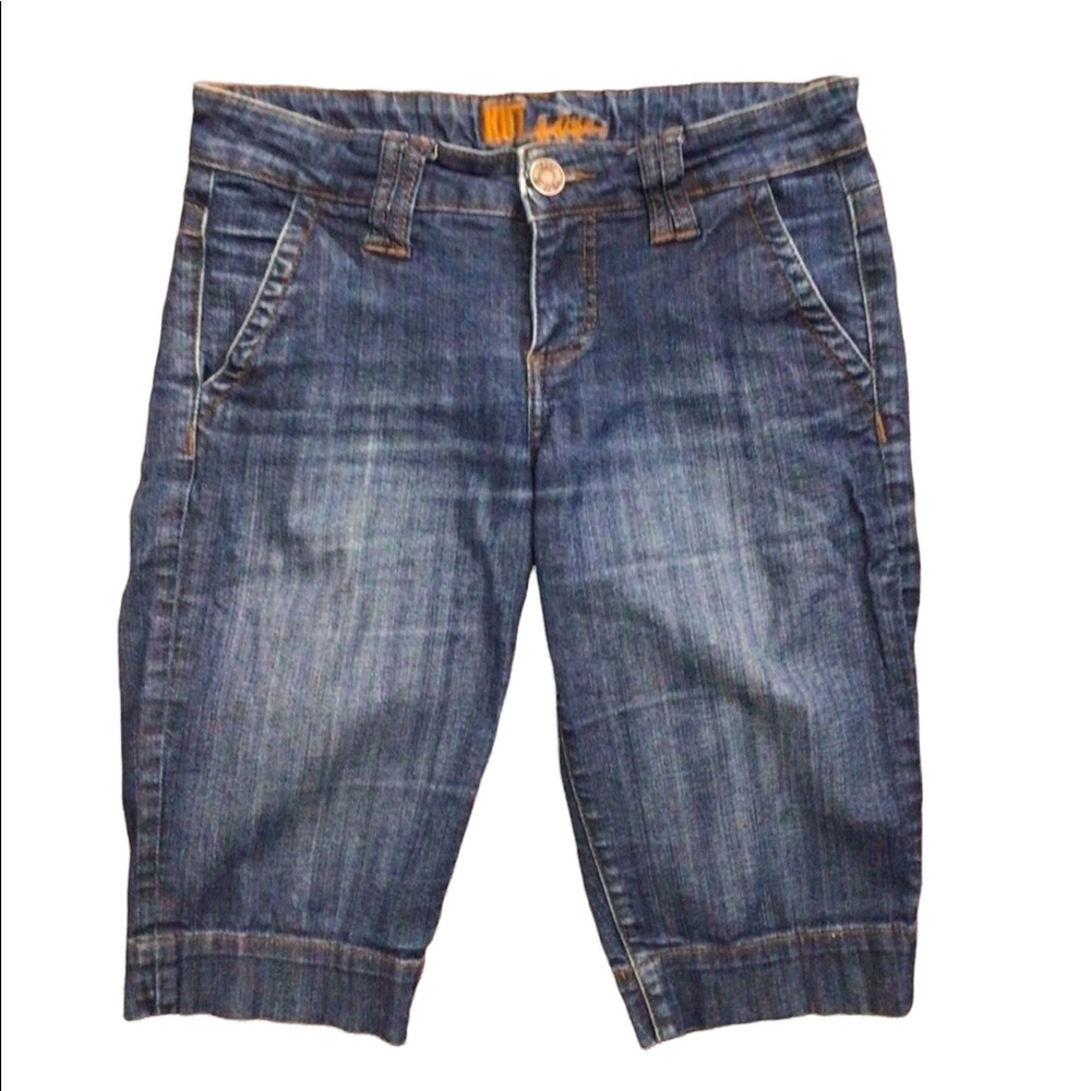 Kut From The Kloth Denim Bermuda Jean Shorts Size 2 Medium Wash Cuffed